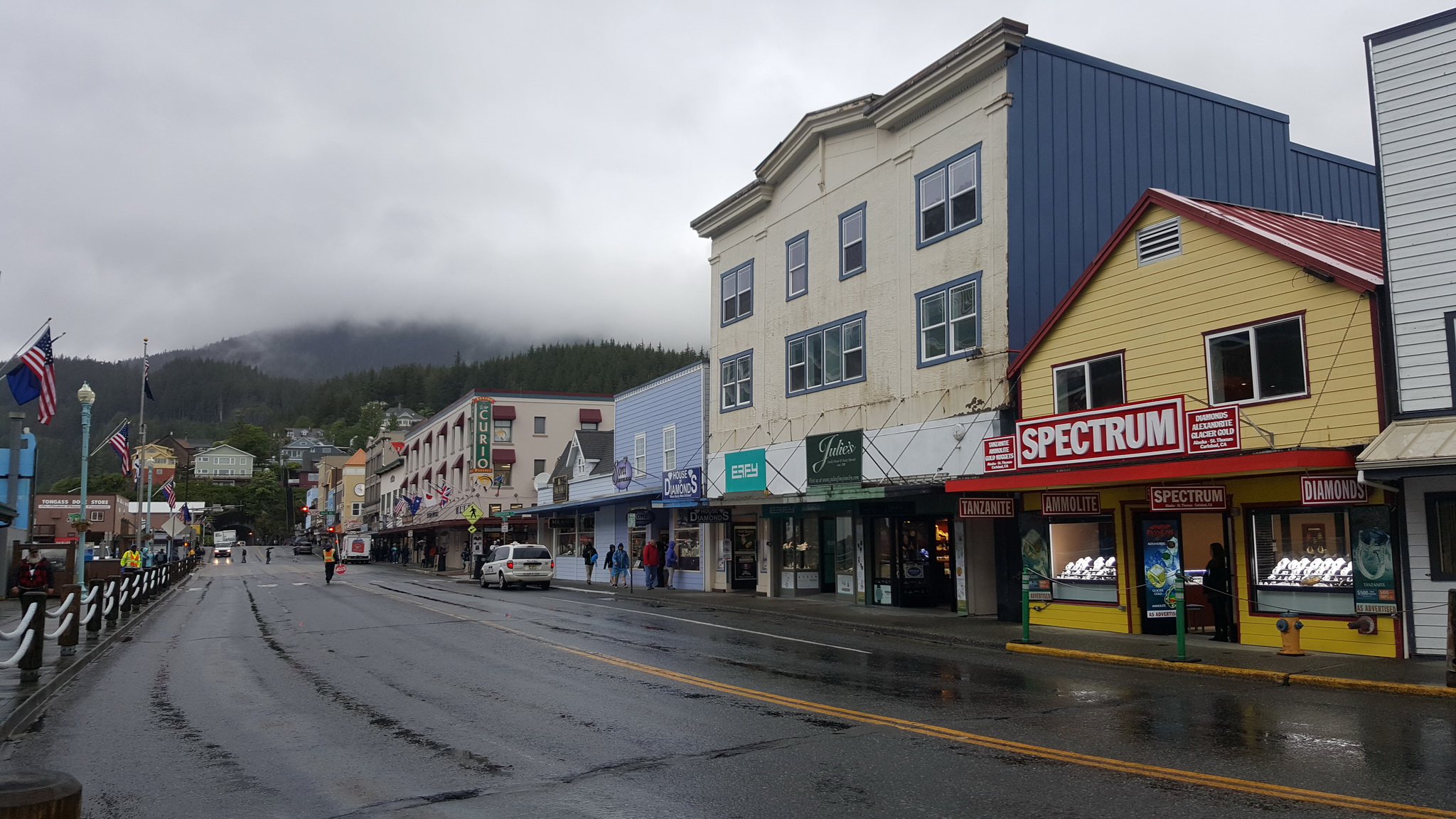 Ketchikan, Alaska Lots of Souvenirs Shops and Lumberjack Shows